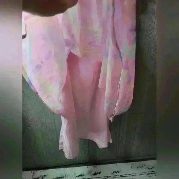 NWT Andre by Unit pastel tye-dyed off the shoulder lined dress in size Large. - Picture 8 of 9